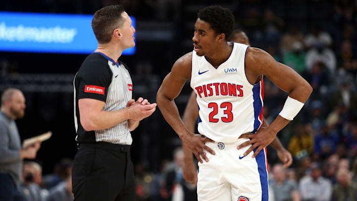 Apr 5, 2024; Memphis, Tennessee, USA; Detroit Pistons guard Jaden Ivey (23): Petre Thomas-Imagn Images
