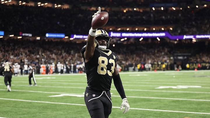 New Orleans Saints tight end Juwan Johnson is a solid prop target on Monday. New Orleans Saints tight end Juwan Johnson is a solid prop target on Monday.