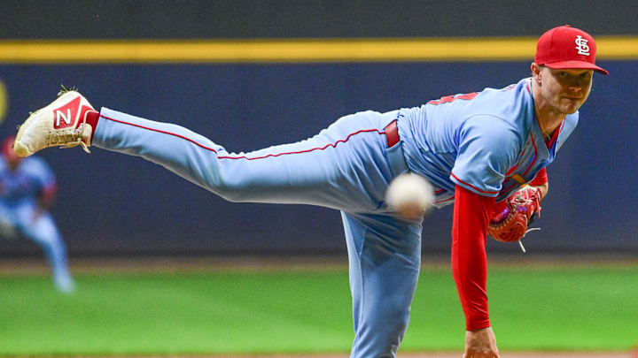 Sep 13, 2025; Milwaukee, Wisconsin, USA; St. Louis Cardinals starting pitcher Sonny Gray (54) throws against the Milwaukee Brewers in the first inning at American Family Field. Mandatory Credit: Benny Sieu-Imagn Images Sep 13, 2025; Milwaukee, Wisconsin, USA; St. Louis Cardinals starting pitcher Sonny Gray (54) throws against the Milwaukee Brewers in the first inning at American Family Field. Mandatory Credit: Benny Sieu-Imagn Images
