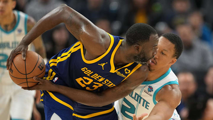 Feb 23, 2024; San Francisco, California, USA; Charlotte Hornets forward Grant Williams (2) defends