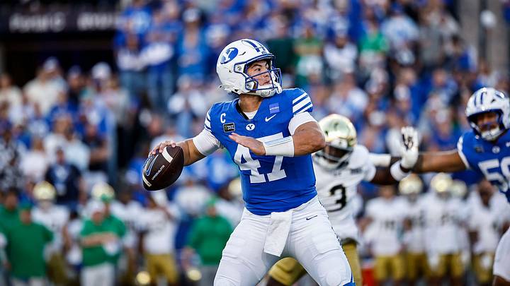 BYU Football Quarterback Bear Bachmeier against Notre Dame BYU Football Quarterback Bear Bachmeier against Notre Dame