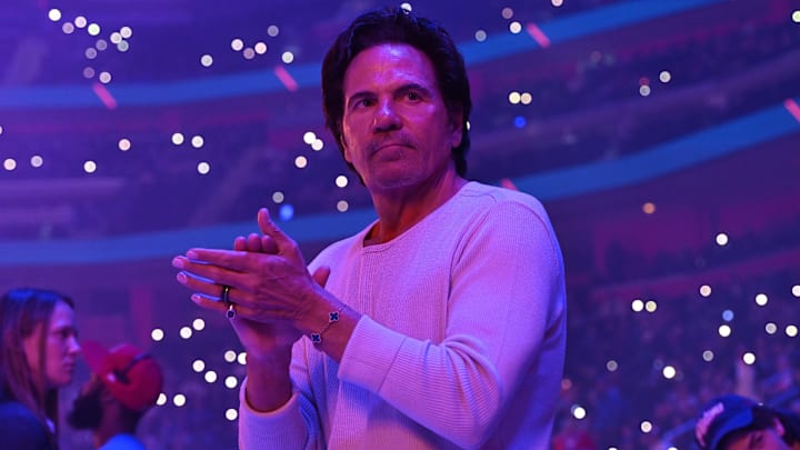 Mar 23, 2025; Detroit, Michigan, USA; Detroit Pistons owner Tom Gores looks on before the game against the New Orleans Pelicans at Little Caesars Arena. Mandatory Credit: Lon Horwedel-Imagn Images Mar 23, 2025; Detroit, Michigan, USA; Detroit Pistons owner Tom Gores looks on before the game against the New Orleans Pelicans at Little Caesars Arena. Mandatory Credit: Lon Horwedel-Imagn Images