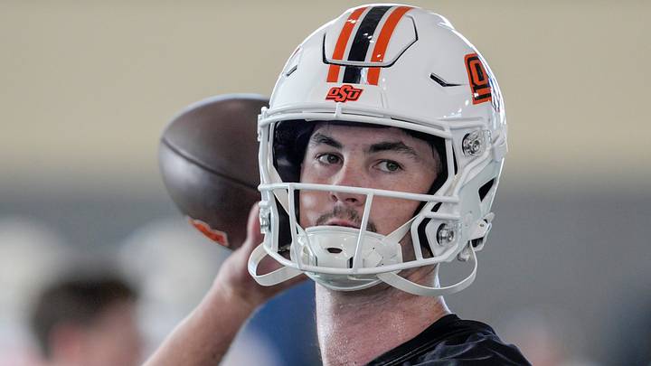 Oklahoma State quarterback Drew Mestemaker. Oklahoma State quarterback Drew Mestemaker.