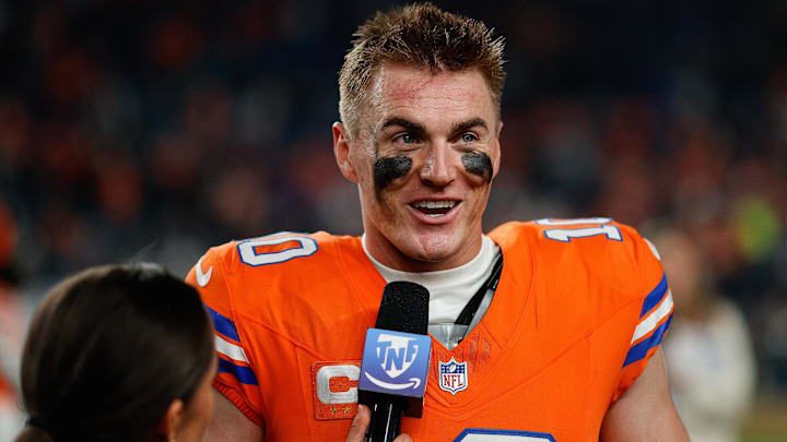 Denver Broncos quarterback Bo Nix (10) after the game against the Las Vegas Raiders at Empower Field at Mile High. Denver Broncos quarterback Bo Nix (10) after the game against the Las Vegas Raiders at Empower Field at Mile High.