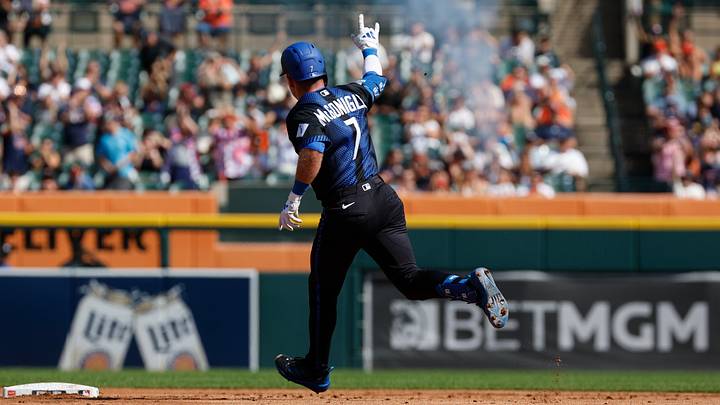 Detroit Tigers shortstop Kevin McGonigle (7) hits a home run at Comerica Park. Credit: Brian Bradshaw Sevald-Imagn Images Detroit Tigers shortstop Kevin McGonigle (7) hits a home run at Comerica Park. Credit: Brian Bradshaw Sevald-Imagn Images