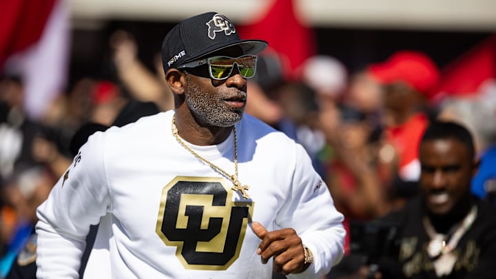 Oct 19, 2024; Tucson, Arizona, USA; Colorado Buffalos head coach Deion Sanders against the Arizona Wildcats at Arizona Stadium. Oct 19, 2024; Tucson, Arizona, USA; Colorado Buffalos head coach Deion Sanders against the Arizona Wildcats at Arizona Stadium.