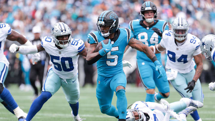 Carolina Panthers running back Rico Dowdle had himself a day against the Dallas Cowboys. Carolina Panthers running back Rico Dowdle had himself a day against the Dallas Cowboys.
