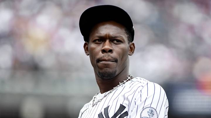 Aug 22, 2026; Bronx, New York, USA;  New York Yankees second baseman Jazz Chisholm Jr. (13) walks to the dugout after the first inning against the Toronto Blue Jays at Yankee Stadium.  Mandatory Credit: John Jones-Imagn Images