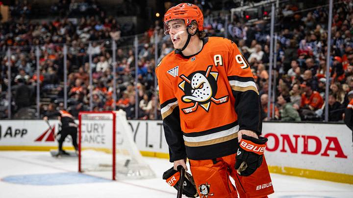 Mar 1, 2026; Anaheim, California, USA; Anaheim Ducks center Leo Carlsson (91) during the second period in the match against the Calgary Flames at Honda Center. Mandatory Credit: Corinne Votaw-Imagn Images Mar 1, 2026; Anaheim, California, USA; Anaheim Ducks center Leo Carlsson (91) during the second period in the match against the Calgary Flames at Honda Center. Mandatory Credit: Corinne Votaw-Imagn Images