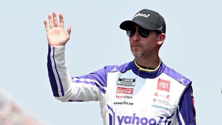 Denny Hamlin, who won last weekend's FireKeepers Casino 400 at Michigan, will not compete in the NASCAR Cup Series event at Mexico City following the birth of his third child.
