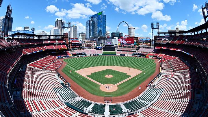 Jul 12, 2020; St. Louis, Missouri, United States; A view of Busch Stadium during a St. Louis Cardinals simulated game. Mandatory Credit: Jeff Curry-USA TODAY Sports Jul 12, 2020; St. Louis, Missouri, United States; A view of Busch Stadium during a St. Louis Cardinals simulated game. Mandatory Credit: Jeff Curry-USA TODAY Sports