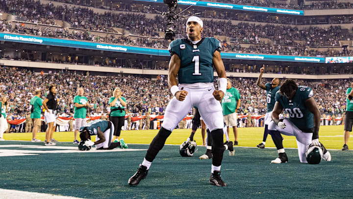 Philadelphia Eagles quarterback Jalen Hurts (1).