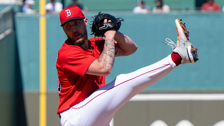 Feb 23, 2025; Fort Myers, Florida, USA; Boston Red Sox pitcher Garrett Crochet (35) pitching in the first inning of their game against the Toronto Blue Jays at JetBlue Park at Fenway South. Mandatory Credit: Chris Tilley-Imagn Images Feb 23, 2025; Fort Myers, Florida, USA; Boston Red Sox pitcher Garrett Crochet (35) pitching in the first inning of their game against the Toronto Blue Jays at JetBlue Park at Fenway South. Mandatory Credit: Chris Tilley-Imagn Images