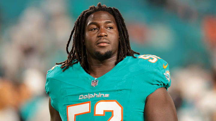 Miami Dolphins offensive tackle Patrick Paul (52) looks on from the field after the game against the Jacksonville Jaguars at Hard Rock Stadium. Miami Dolphins offensive tackle Patrick Paul (52) looks on from the field after the game against the Jacksonville Jaguars at Hard Rock Stadium.