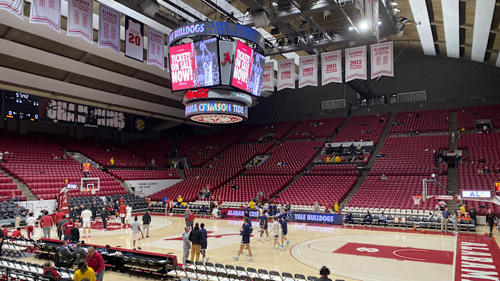Coleman Coliseum before the Alabama men's basketball game against Yale.