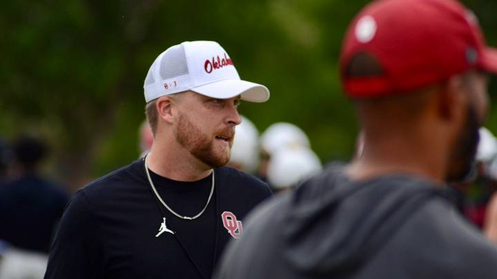 Oklahoma offensive coordinator Ben Arbuckle oversees one of the Brent Venables Football Camps.