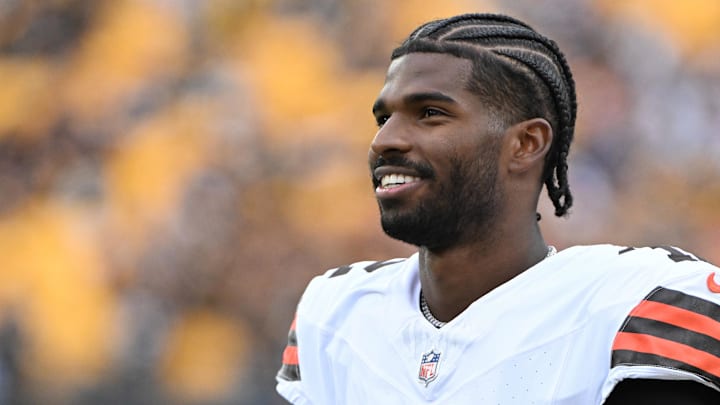 Cleveland Browns quarterback Shedeur Sanders (12) watches the action against the Pittsburgh Steelers during the fourth quarter at Acrisure Stadium. Cleveland Browns quarterback Shedeur Sanders (12) watches the action against the Pittsburgh Steelers during the fourth quarter at Acrisure Stadium.