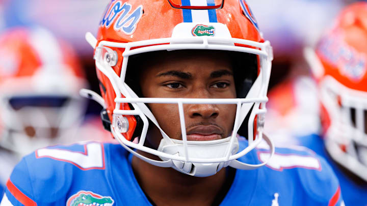 Sep 6, 2025; Gainesville, Florida, USA; Florida Gators quarterback Tramell Jones Jr. (17) looks on before a game against the South Florida Bulls at Ben Hill Griffin Stadium. Mandatory Credit: Matt Pendleton-Imagn Images Sep 6, 2025; Gainesville, Florida, USA; Florida Gators quarterback Tramell Jones Jr. (17) looks on before a game against the South Florida Bulls at Ben Hill Griffin Stadium. Mandatory Credit: Matt Pendleton-Imagn Images