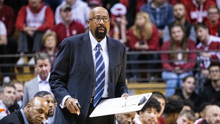 Indiana coach Mike Woodson needs to lead his Hoosiers to a victory on Sunday against Penn State in Philadelphia.