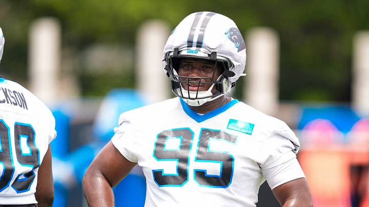 Carolina Panthers defensive end Derrick Brown (95) during the first day Carolina Panthers defensive end Derrick Brown (95) during the first day