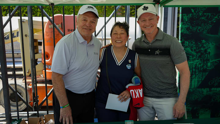 Chie Chie Yard, Bob Bassen and Terry Ruskowski at the 2026 Hockey Day in Houston