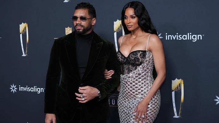 Feb 5, 2026; San Francisco, CA, USA; Russell Wilson (left) and wife Ciara pose on the NFL Honors Red Carpet before Super Bowl LX at Palace of Fine Arts. Feb 5, 2026; San Francisco, CA, USA; Russell Wilson (left) and wife Ciara pose on the NFL Honors Red Carpet before Super Bowl LX at Palace of Fine Arts.