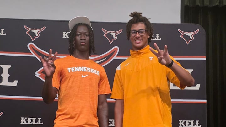 Tennessee football commits and high school teammates Jowell Combay and Brayden Rouse (left to right) Tennessee football commits and high school teammates Jowell Combay and Brayden Rouse (left to right)