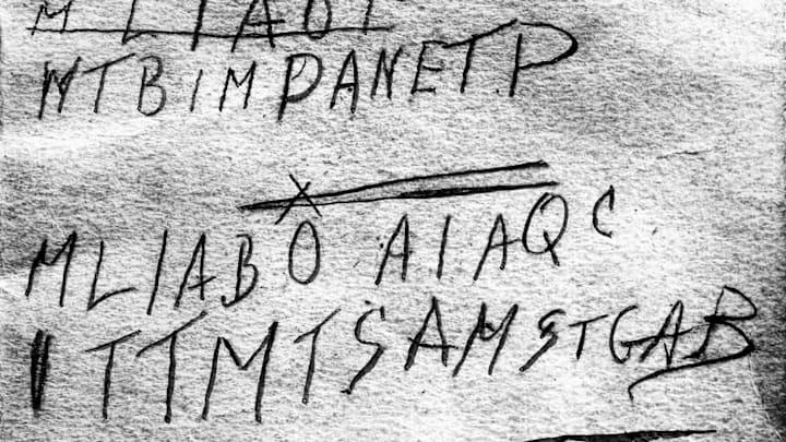 Handwritten code found in the back of the poetry book thought to belong to the Somerton Man.