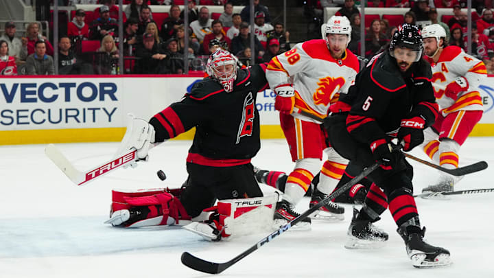 Mar 10, 2024; Raleigh, North Carolina, USA;  Carolina Hurricanes goaltender Frederik Andersen (31)