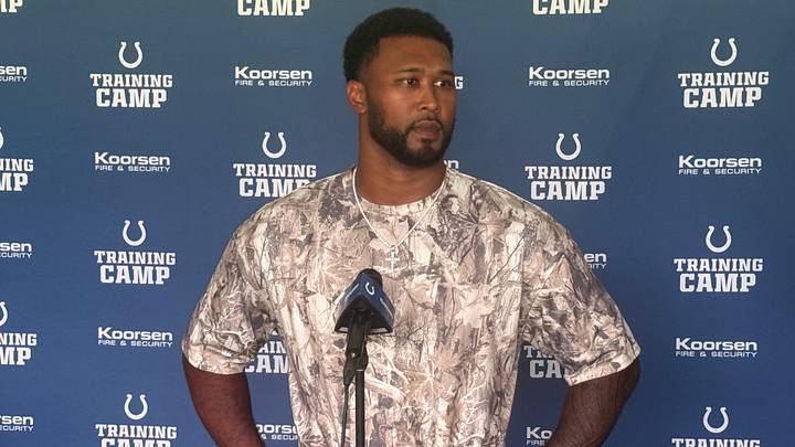 Colts DT DeForest Buckner speaks to the media at the start of training camp on July 28, 2026 Colts DT DeForest Buckner speaks to the media at the start of training camp on July 28, 2026