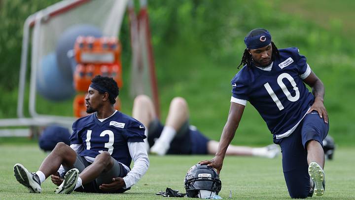 Chicago Bears wide receivers Luther Burden III and Maurice Alexander.