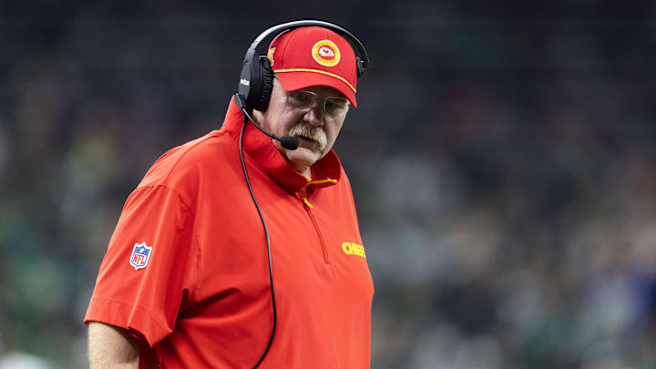 Feb 9, 2025; New Orleans, LA, USA; Kansas City Chiefs head coach Andy Reid against the Philadelphia Eagles in Super Bowl LIX at Ceasars Superdome. Mandatory Credit: Mark J. Rebilas-Imagn Images Feb 9, 2025; New Orleans, LA, USA; Kansas City Chiefs head coach Andy Reid against the Philadelphia Eagles in Super Bowl LIX at Ceasars Superdome. Mandatory Credit: Mark J. Rebilas-Imagn Images