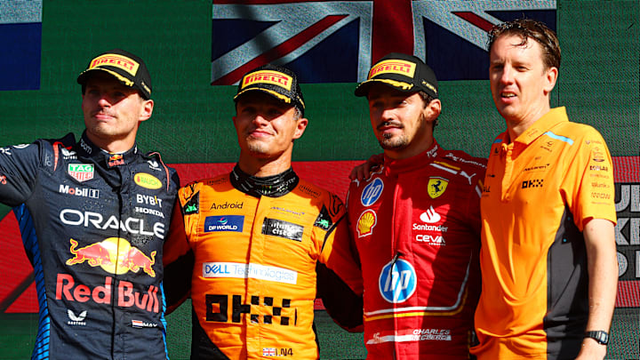 Max Verstappen, Lando Norris, Charles Leclerc, Will Joseph, Formula 1