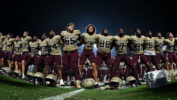 Oct 3, 2026; College Station, Texas, USA; Texas A&M Aggies safety Marcus Ratcliffe (3) and teammates celebrate the win against the Arkansas Razorbacks at Kyle Field. Mandatory Credit: Maria Lysaker-Imagn Images Oct 3, 2026; College Station, Texas, USA; Texas A&M Aggies safety Marcus Ratcliffe (3) and teammates celebrate the win against the Arkansas Razorbacks at Kyle Field. Mandatory Credit: Maria Lysaker-Imagn Images