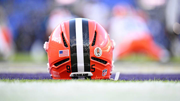 Jan 4, 2025; Baltimore, Maryland, USA; A view of the Cleveland Browns helmet before the game against Baltimore Ravens at M&T Bank Stadium. Mandatory Credit: Tommy Gilligan-Imagn Images Jan 4, 2025; Baltimore, Maryland, USA; A view of the Cleveland Browns helmet before the game against Baltimore Ravens at M&T Bank Stadium. Mandatory Credit: Tommy Gilligan-Imagn Images