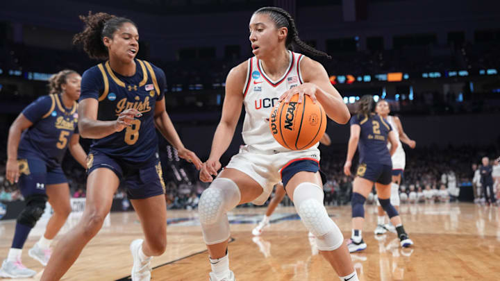 Notre Dame focused heavily on UConn stars Azzi Fudd (above) and Sarah Strong, forcing the Huskies to utilize their depth on Sunday. 