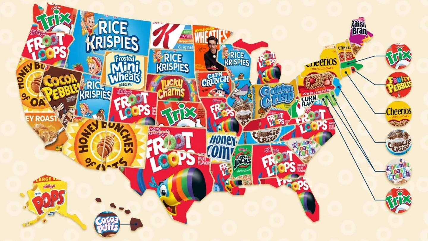 The Most Popular Cereal in Every State, Mapped
