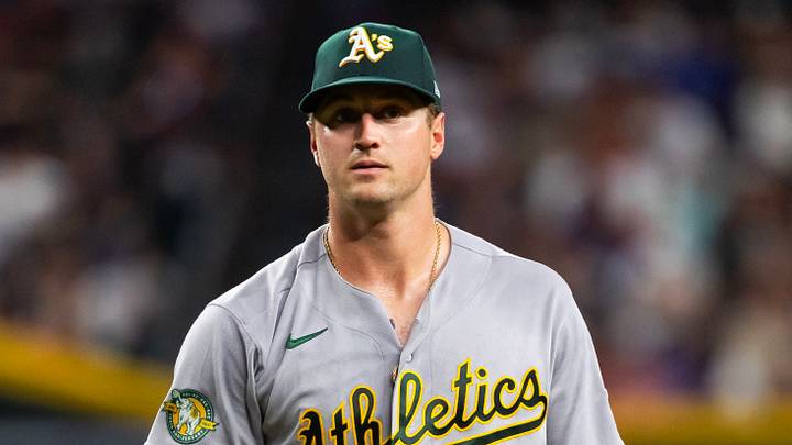 Jul 21, 2026; Phoenix, Arizona, USA; Athletics pitcher Jack Perkins against the Arizona Diamondbacks at Chase Field. Mandatory Credit: Mark J. Rebilas-Imagn Images Jul 21, 2026; Phoenix, Arizona, USA; Athletics pitcher Jack Perkins against the Arizona Diamondbacks at Chase Field. Mandatory Credit: Mark J. Rebilas-Imagn Images