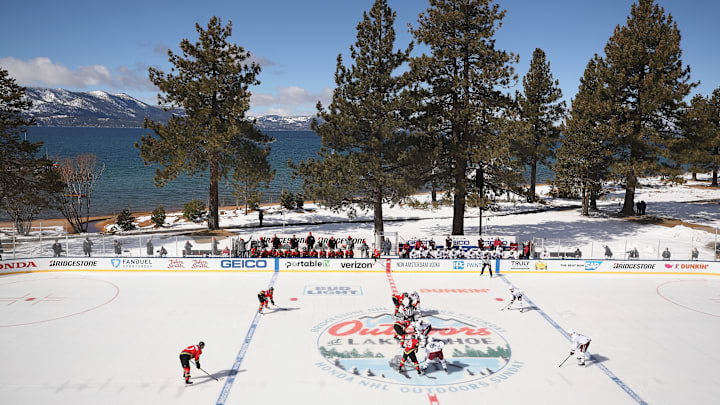 NHL Outdoors At Lake Tahoe - Vegas Golden Knights v Colorado Avalanche