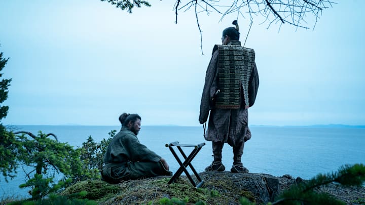 “SHOGUN” -- "A Dream of a Dream" -- Episode 10 (Airs April 23) Pictured (L-R): Tadanobu Asano as Kashigi Yabushige, Hiroyuki Sanada as Yoshii Toranaga. CR: Katie Yu/FX