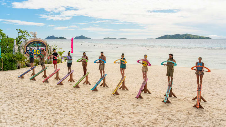 “A Side Dish of Chaos” – One castaway comes clean to the tribe about a previously deceptive move. The crowd favorite SURVIVOR auction returns, with an extra special season 50 spin. Chaos ensues when social media icon MrBeast arrives on the scene, on SURVIVOR 50, Wednesday, April 29 (8:00-10:00 PM, ET/PT) Photo: Robert Voets/CBS ©2025 CBS Broadcasting, Inc. All Rights Reserved.