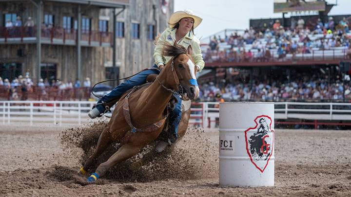 Tayla Moeykens' win at Cheyenne Frontier Days helped her rise to No. 7 in the latest WPRA Barrel Racing World Standings. Tayla Moeykens' win at Cheyenne Frontier Days helped her rise to No. 7 in the latest WPRA Barrel Racing World Standings.