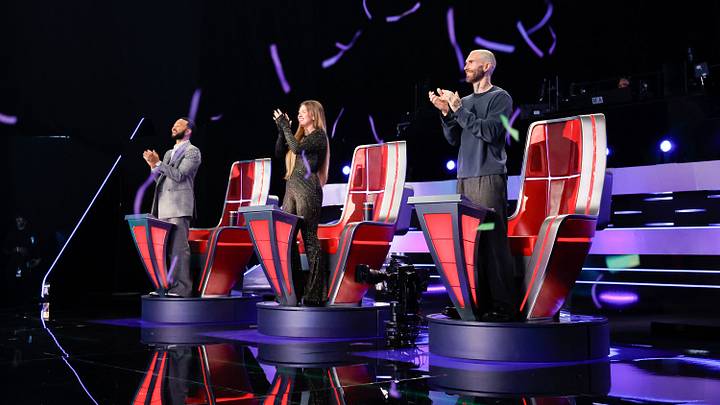 John Legend, Kelly Clarkson and Adam Levine John Legend, Kelly Clarkson and Adam Levine