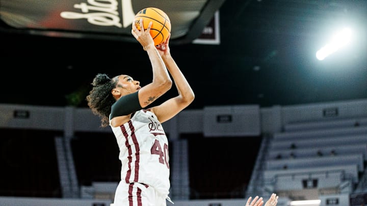 Mississippi State freshman Madison Francis puts up a shot during Wednesday's game against Alabama State. Mississippi State freshman Madison Francis puts up a shot during Wednesday's game against Alabama State.