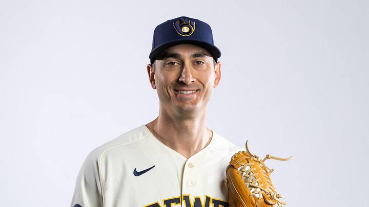 Feb 20, 2026; Phoenix, AZ, USA; Milwaukee Brewers pitcher Jacob Waguespack poses for a portrait during photo day at American Family Fields of Phoenix. Mandatory Credit: Mark J. Rebilas-Imagn Images Feb 20, 2026; Phoenix, AZ, USA; Milwaukee Brewers pitcher Jacob Waguespack poses for a portrait during photo day at American Family Fields of Phoenix. Mandatory Credit: Mark J. Rebilas-Imagn Images