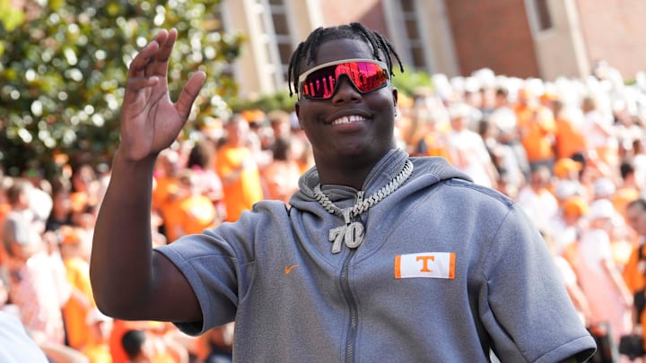 5-star Tennessee football commit David Sanders Jr. during the Vol Walk before a game between Tennessee and Kent State in Neyland Stadium, in Knoxville, Tenn., Saturday, Sept. 14, 2024.