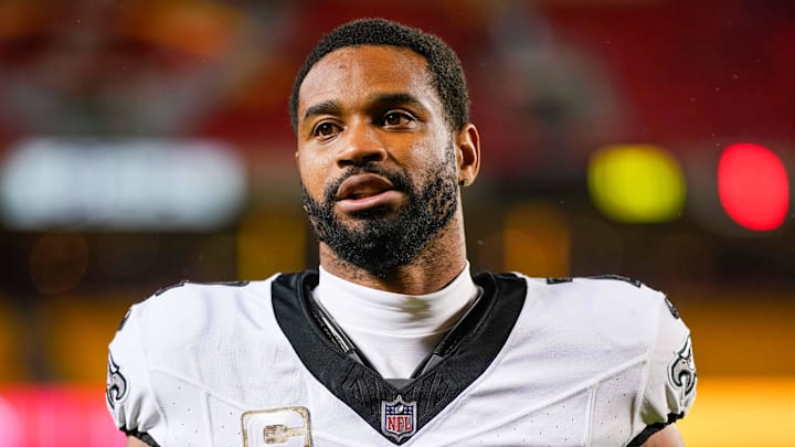 Nov 20, 2023; Kansas City, Missouri, USA; Philadelphia Eagles cornerback Darius Slay (2) leaves the