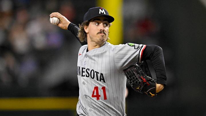 Jun 18, 2026; Arlington, Texas, USA; Minnesota Twins starting pitcher Joe Ryan (41) pitches against the Texas Rangers during the third inning at Globe Life Field. Mandatory Credit: Jerome Miron-Imagn Images Jun 18, 2026; Arlington, Texas, USA; Minnesota Twins starting pitcher Joe Ryan (41) pitches against the Texas Rangers during the third inning at Globe Life Field. Mandatory Credit: Jerome Miron-Imagn Images