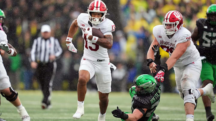 Elijah Surratt and the Indiana offense rolled through the Oregon defense for ten points and a 12-play, 75-yard touchdown in the fourth quarter.