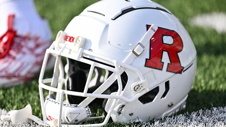 A Rutgers Scarlet Knights helmet A Rutgers Scarlet Knights helmet